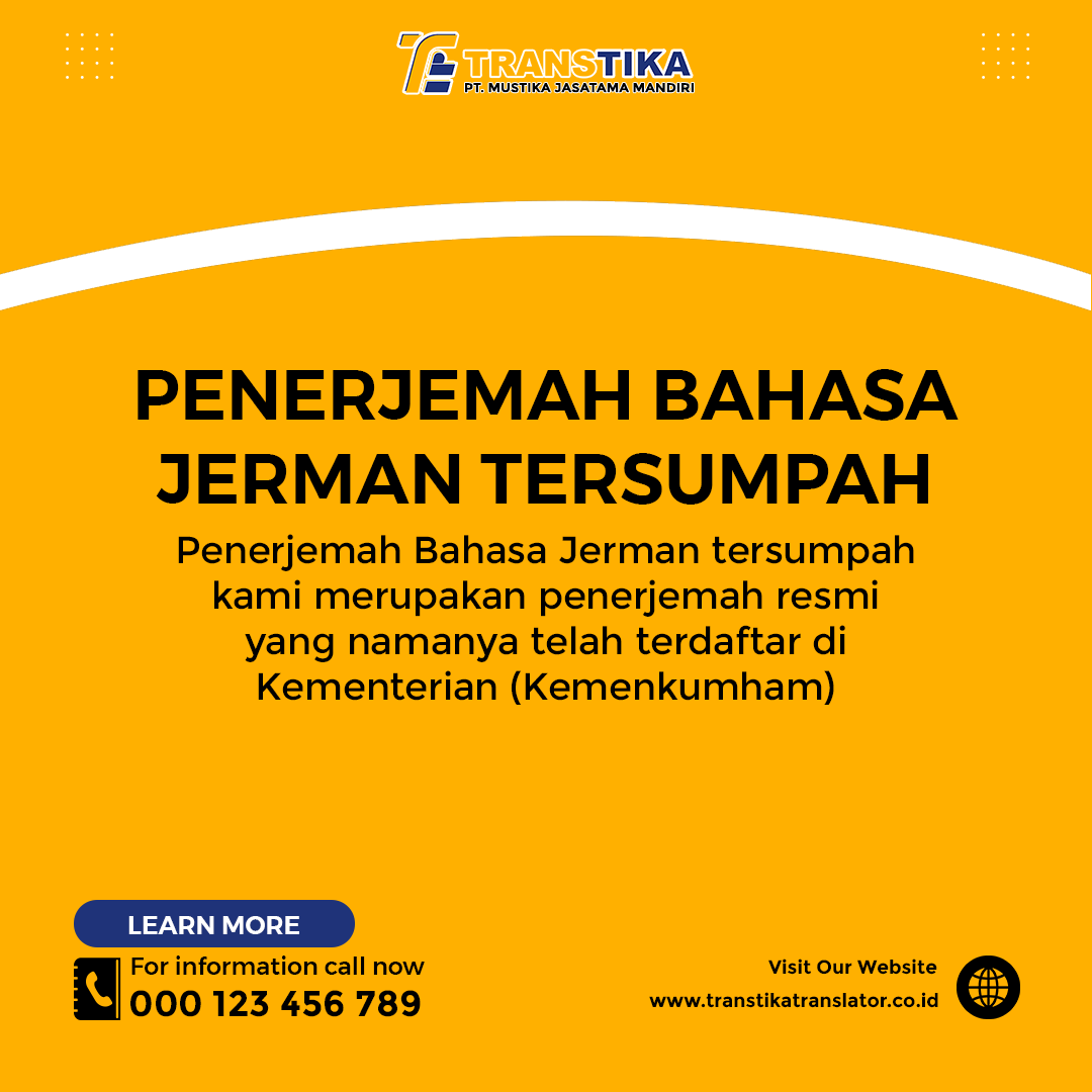 Penerjemah Bahasa Jerman Tersumpah TRANSTIKA Translator, Sworn